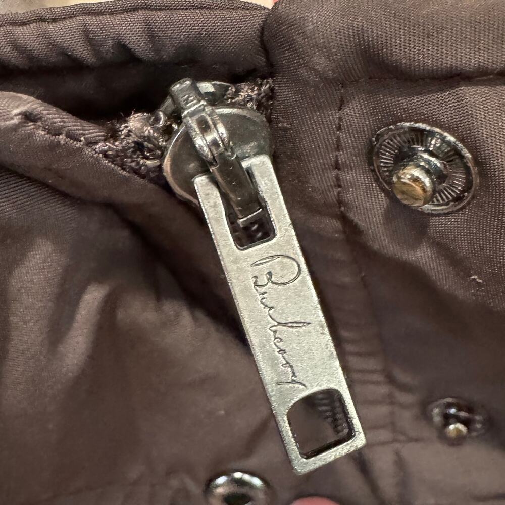 Burberry London Babthorpe Brown Parka Nova Check Fur Trim Hood Large - Picture 6 of 14